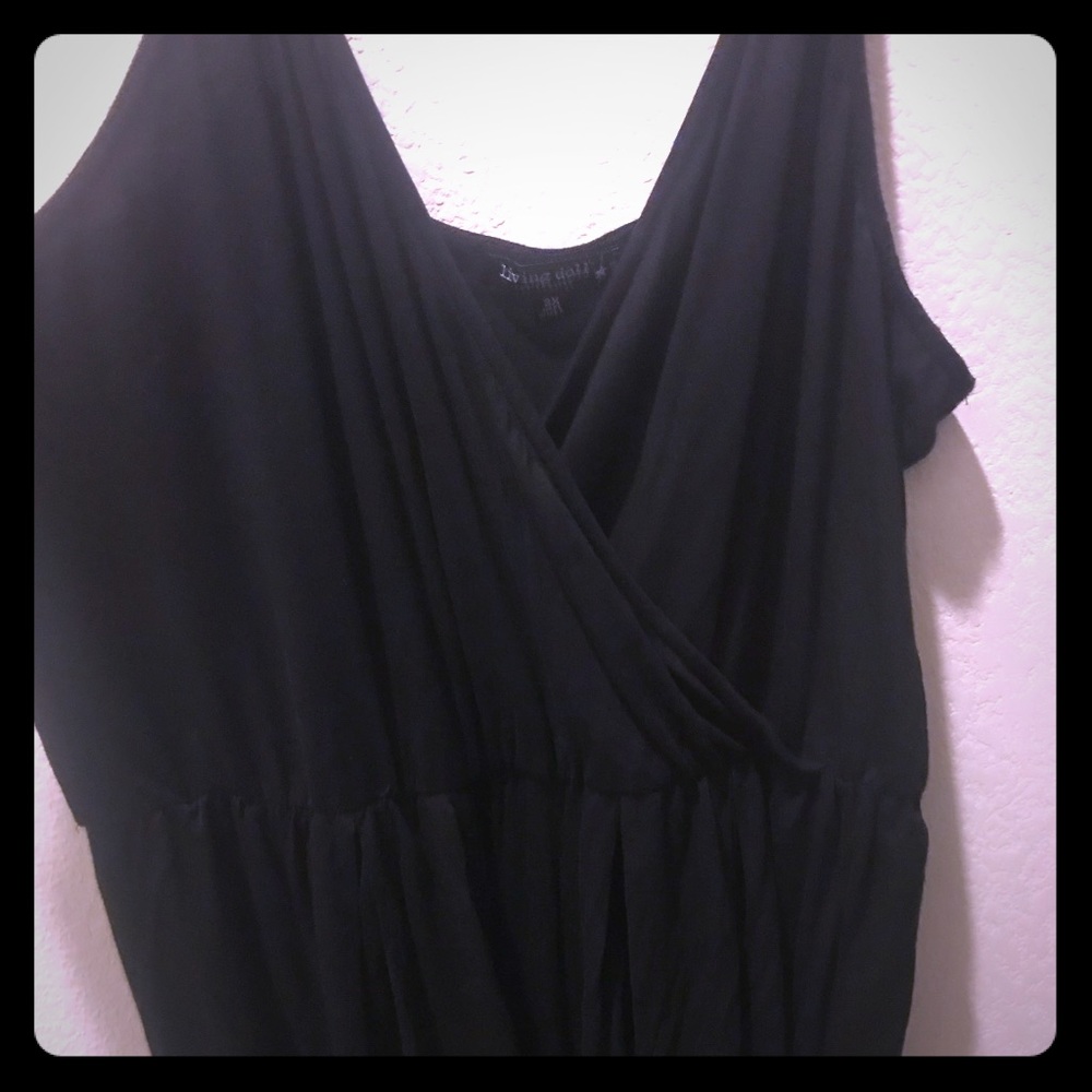 Black cotton criss cross romper